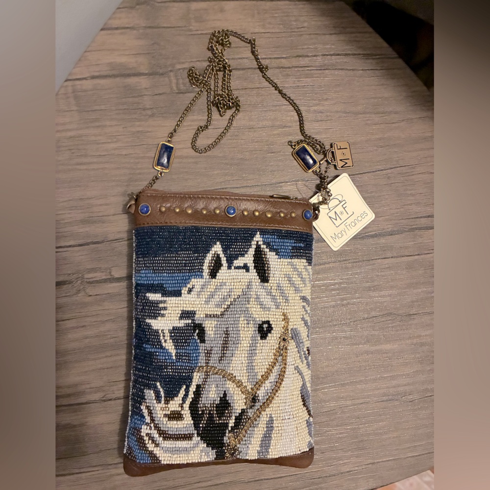 Mary Frances Horse Design Beaded Clutch